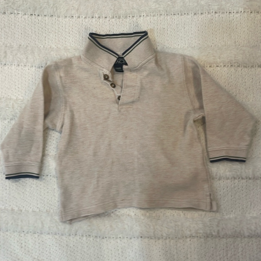 Vintage Y2K the children’s place long sleeve pullover top beige boys size 24M